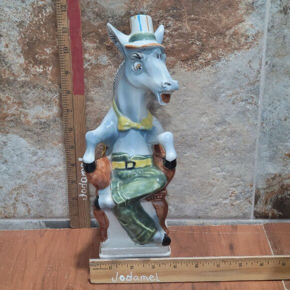 Vintage Donkey Horse Wine Decanter Empty  Bottle 12" Red Wine Mareialla Product - Picture 10 of 14